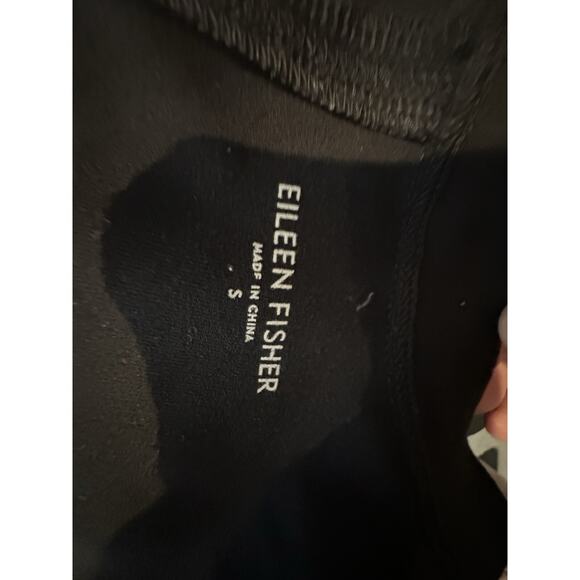 Eileen Fisher Small Open Draped Front Blazer Jacket Black Knit 39-27 - Picture 4 of 8